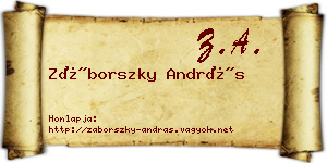 Záborszky András névjegykártya