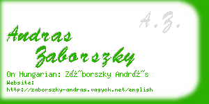 andras zaborszky business card